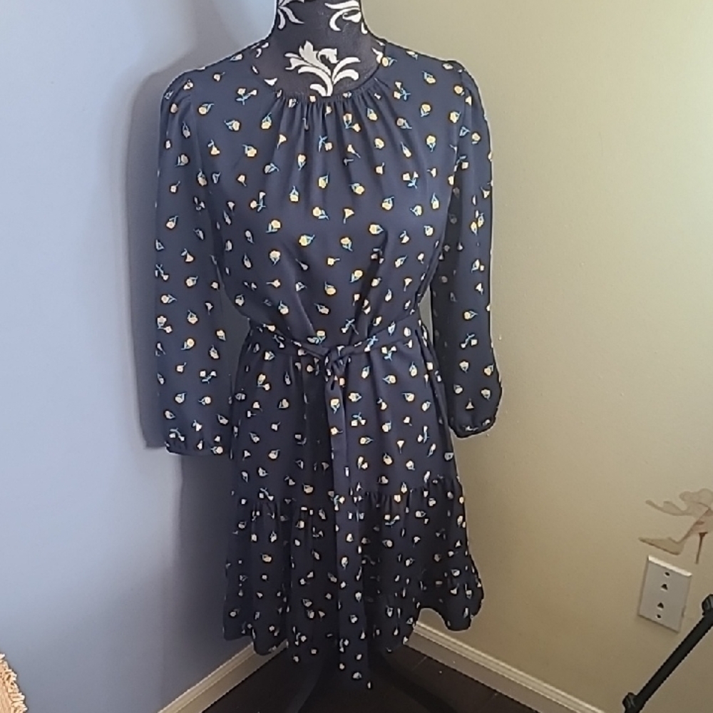 Kate Spade Blue Bishop Sleeve Sundress for Work